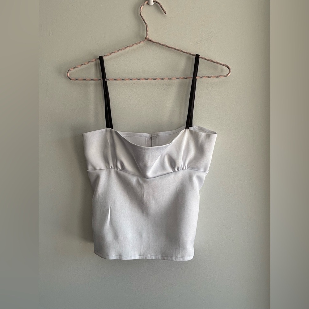 Enduring kairos / crop top , XS, white & black